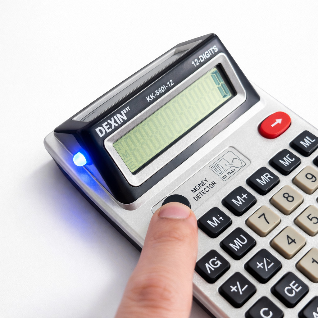 Calculadora Eletrônica Com Duplo Visor E Luz Para Teste De Nota Falsa
