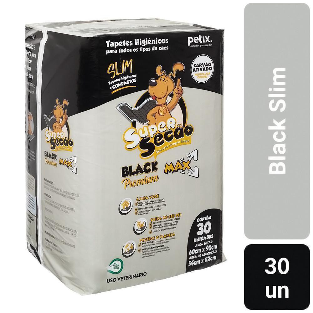 Tapete Higiênico Black Slim para Cães Super Secão 30 Unidades