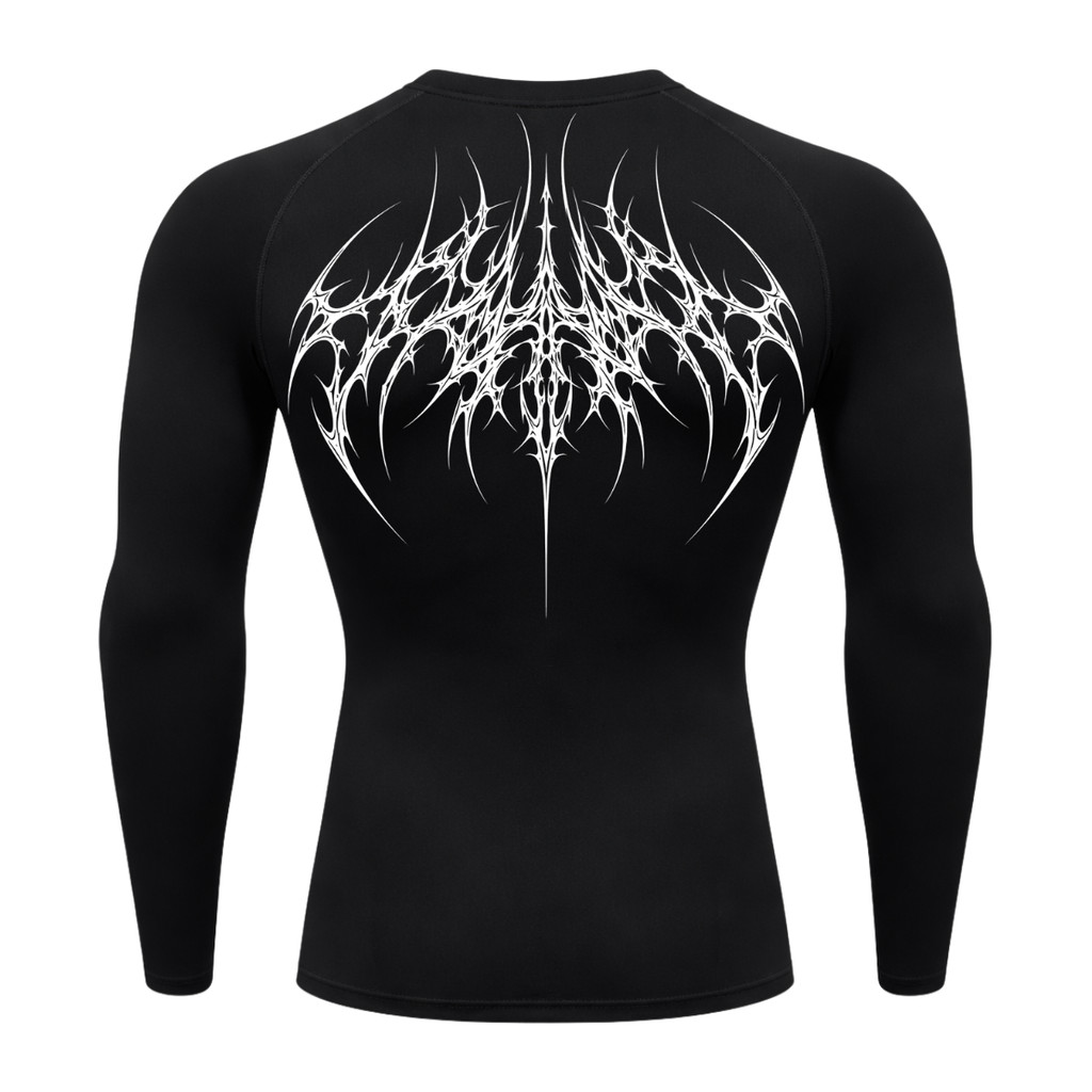Camiseta Compressão Uv 50+ Manga Longa Cyber Tribal Atoomic Veins Structure Rash Guard