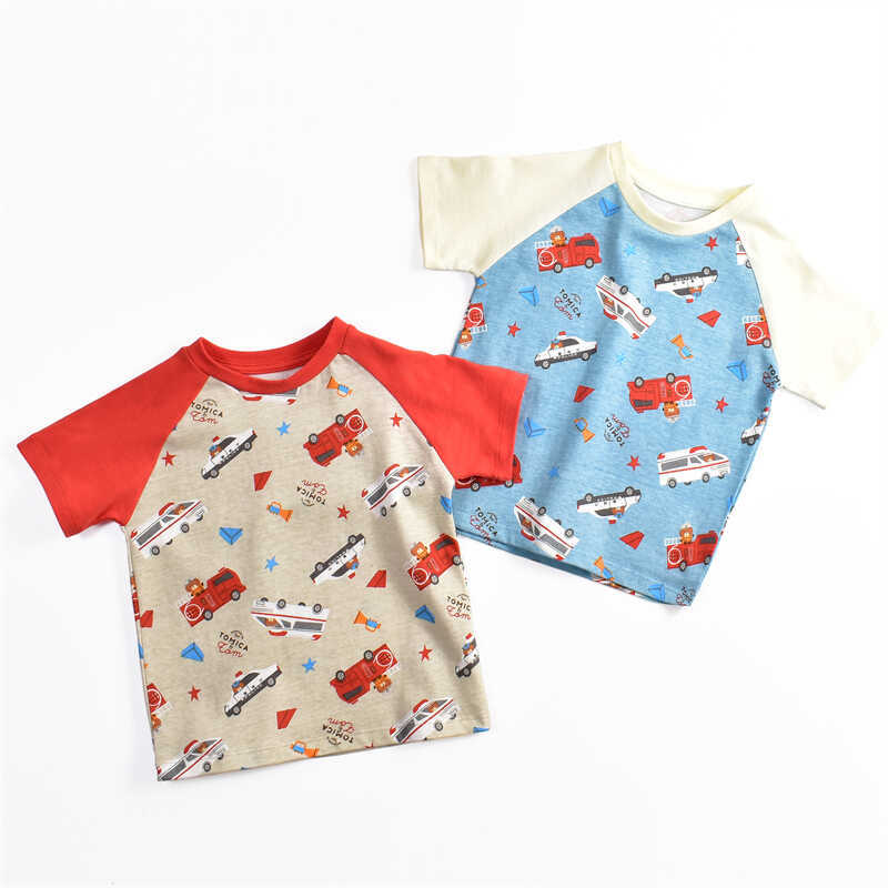 Exportar japonês único meninos meninas manga curta camiseta estilo fino verão crianças Raglan camisa de fundo puro algod