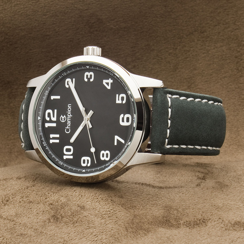 Relógio Masculino Champion Militar Barato Números Completos Original CH30395T