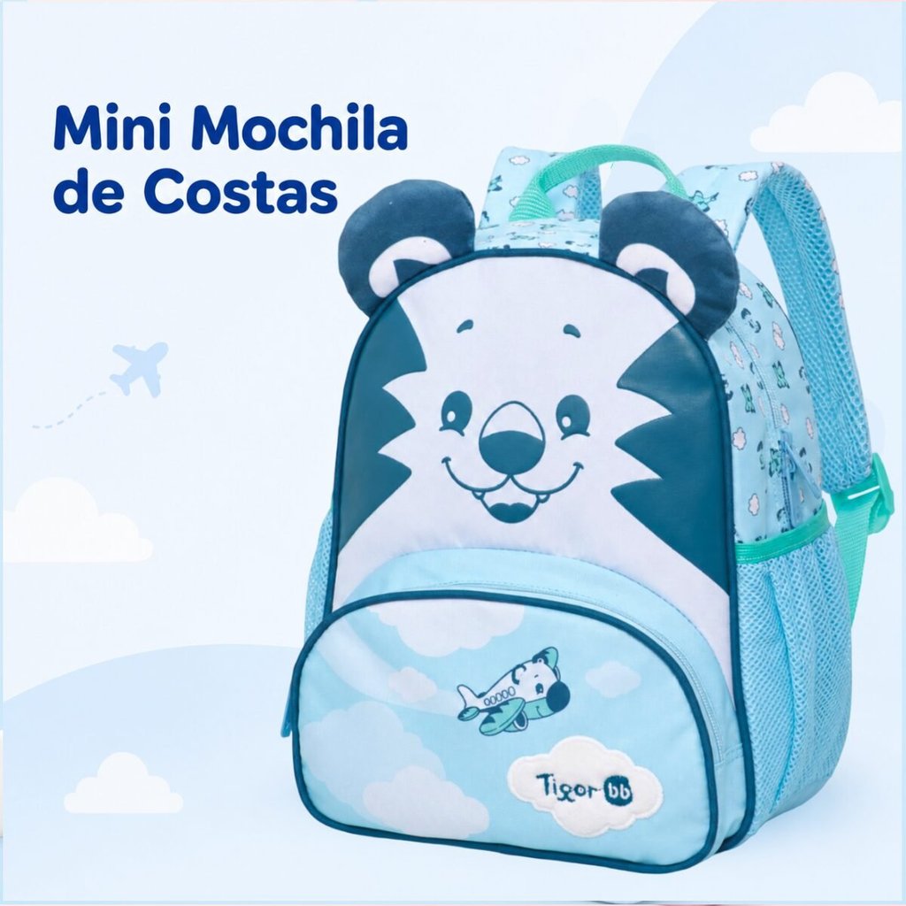 Mini Mochila Infantil Tigor T. Tigre Happy Pilot Azul