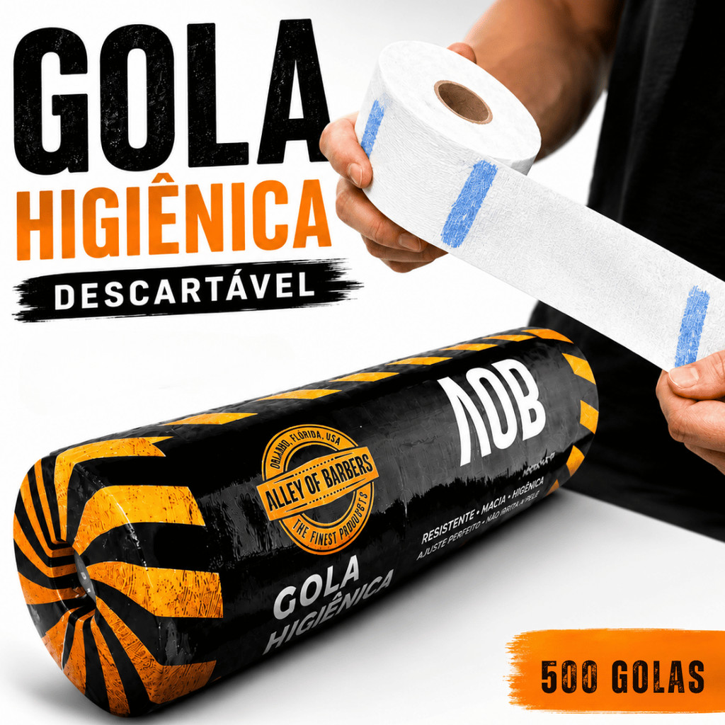 Gola Higiênica - Pct Com 5 Rolos 500 Un. Alley Of Barbers - Pronta Entrega - Neck Paper Premium