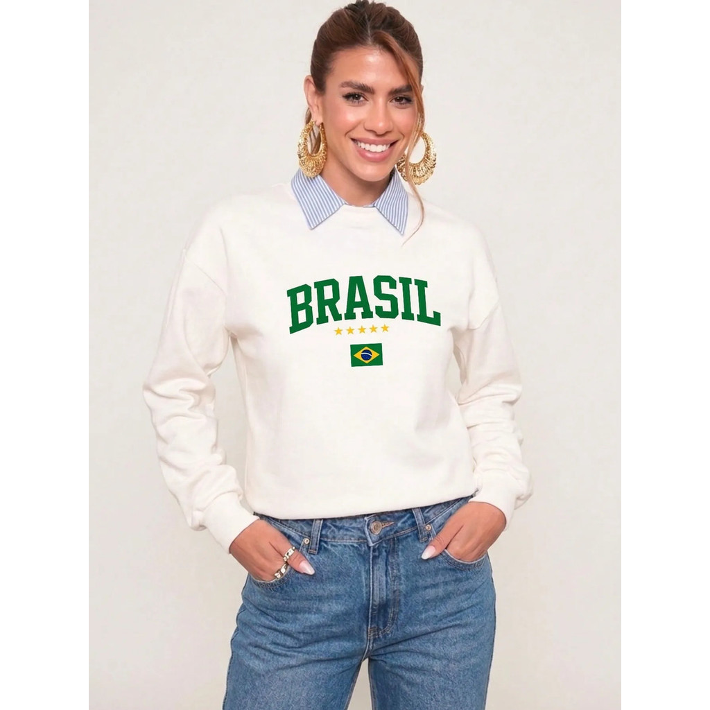Moletom Feminino Brasil Futebol Copa do Mundo 2026