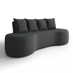 Sofá 3 Lugares 210cm Orgânico Viana B10 Bouclê Grafite - Mpozenato