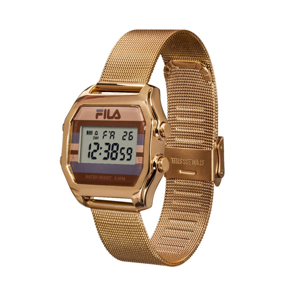 Relógio Fila Original Feminino Digital Rose Malha de Aço 38-350-003