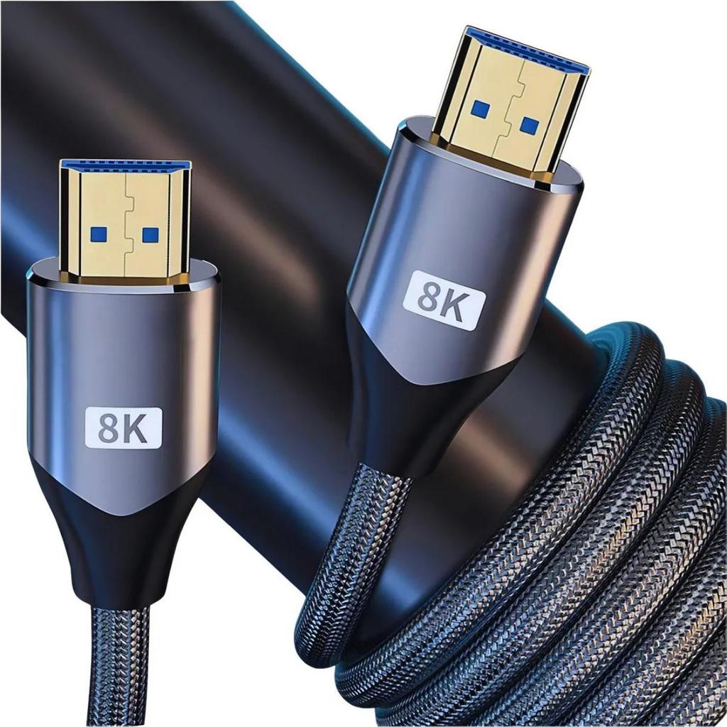 Cabo HDMI 2.1 5m 8K 60Hz 4K 120Hz 48Gbps Ultra HD HDR e ARC Alta Velocidade para PS5 Xbox TV Monitor Gamer Range Plane