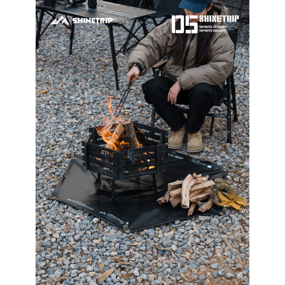 Cobertor de pano à prova de fogo de Silicone para diversão na montanha Pano à prova de fogo Fogão a lenha Acampamento Re