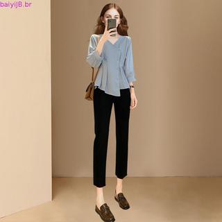 calça jeans feminina pantalona calça jeans feminina cintura alta Jeans Retos Preto Cachimbo Feminino Verão Fino 2024 N