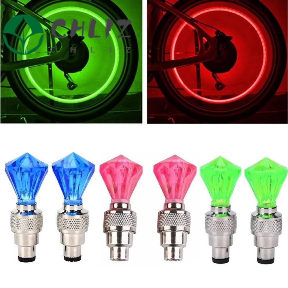 CHLIZ 2 Pcs Luzes De Tampa De Válvula De Pneu , Luz De Flash À Prova D'água LED Roda De Bicicleta , Lâmpada De Néon Em F