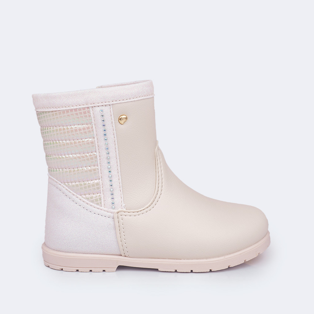 Bota Infantil Menina Cano Médio Comfy com Glitter Pampili
