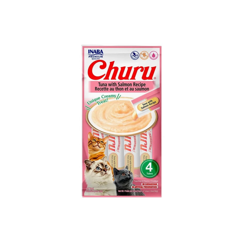 Purê Atum e Salmão para Gatos 56g 1un Churu