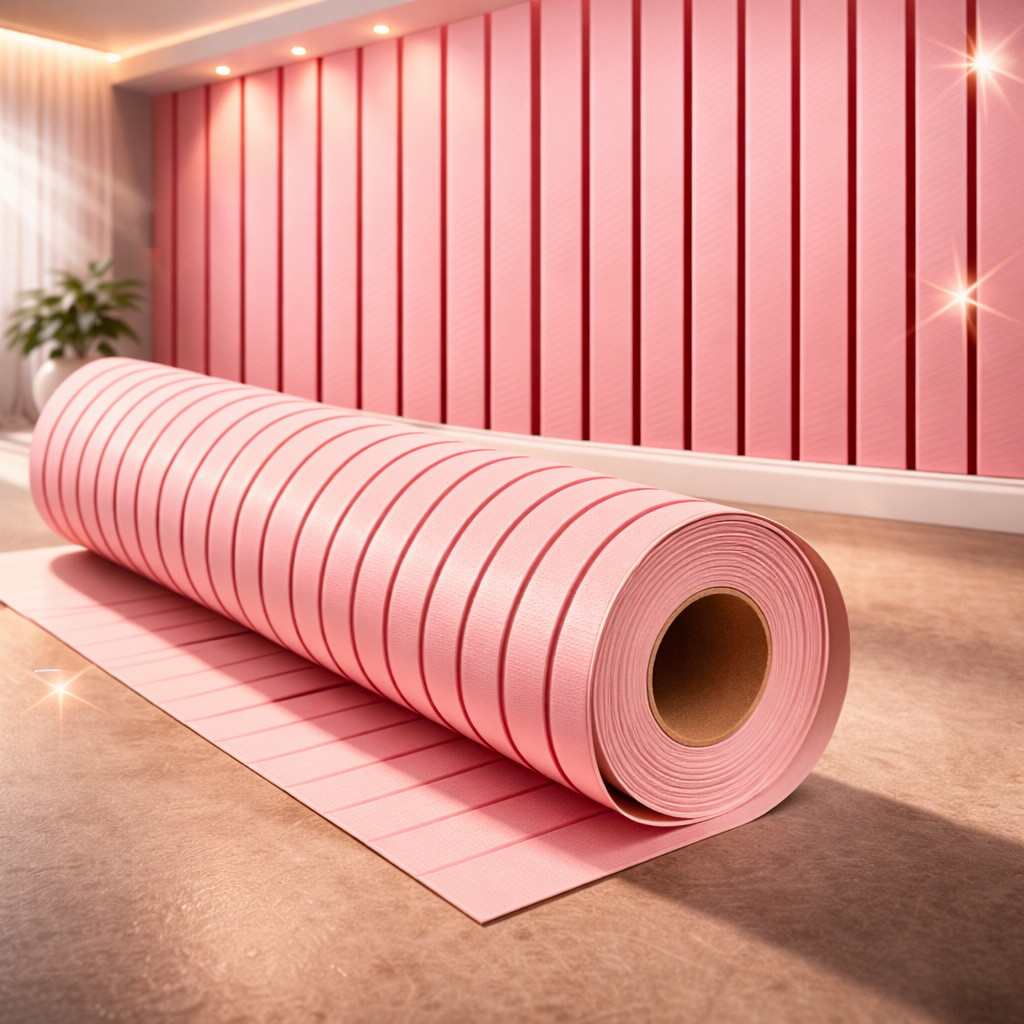 Papel de Parede Adesivo Ripado Rosa 3D Lavável Autocolante Painel Ripado Sala Quarto Feminino Decoração