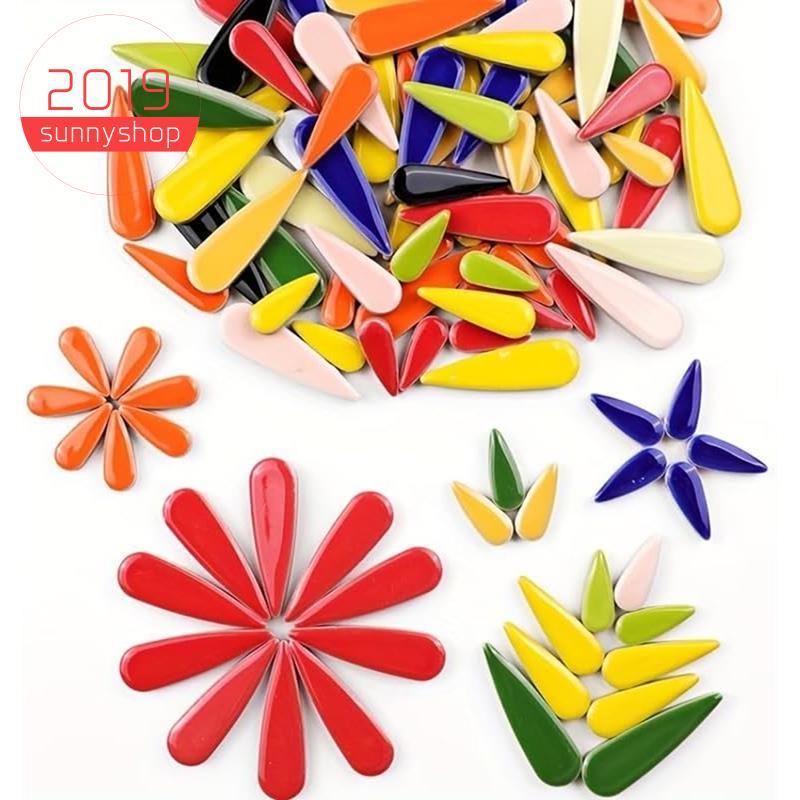 [Bestseller S] Azulejos De Mosaico De Peças De Cerâmica Coloridas Em Formato Irregular , Pacote De 100g De Gota Para Pro