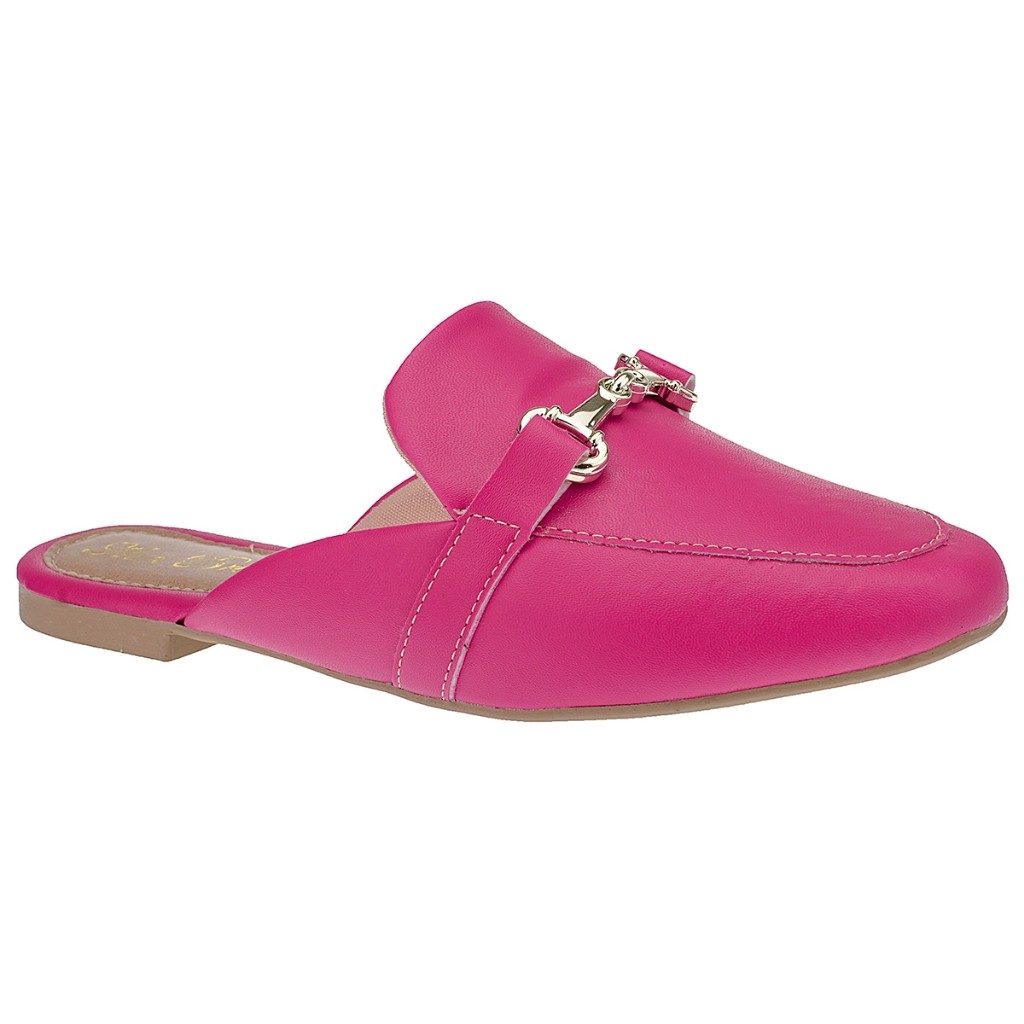 Sandália Feminina Mule Chinelo Rasteira Promoção Fivela Metalica Confortável Tendencia Moda Casual
