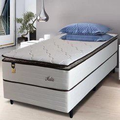 Cama Box Solteiro Hellen Malta Linho com Molas Ensacadas e Espuma D26