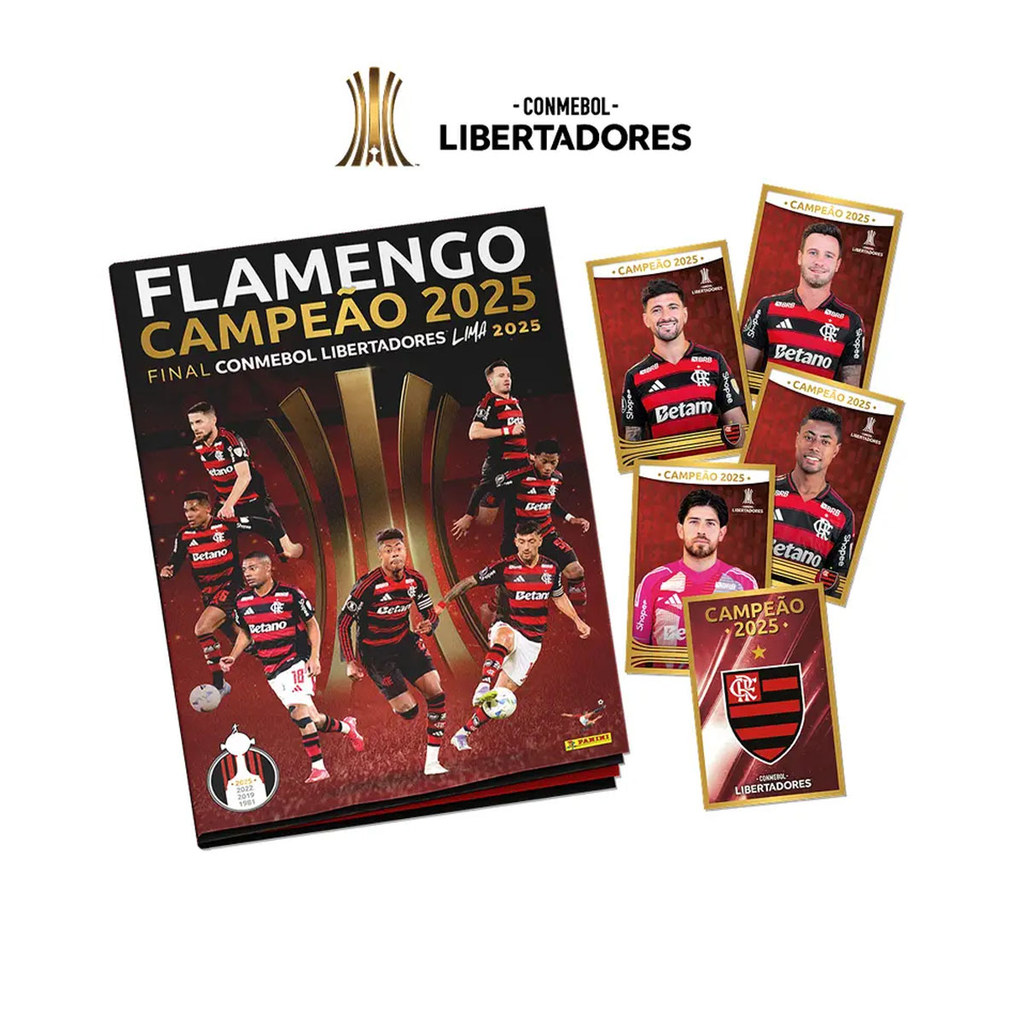 Pôster Campeão Libertadores 2025 - Flamengo + 30 Cromos