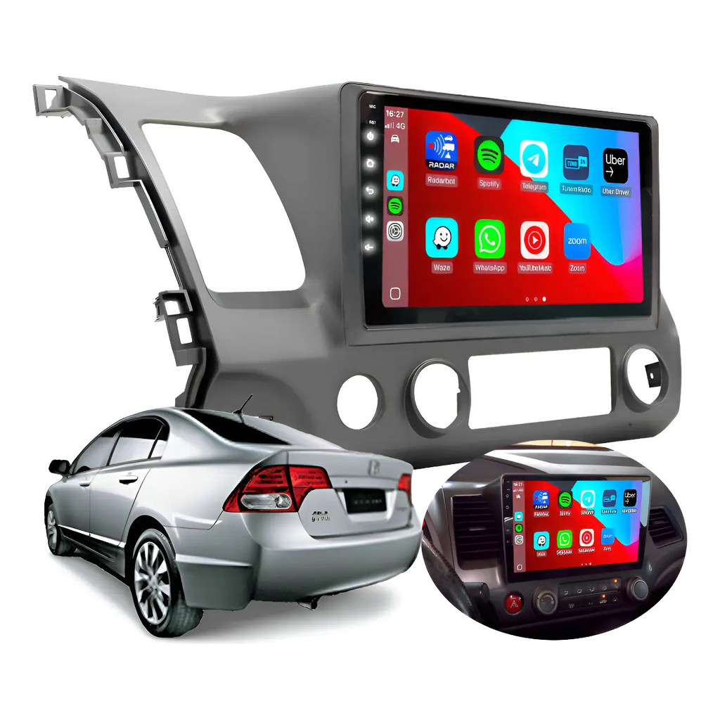 Central Multimídia Mp10 Civic 07-11 Carplay Android Auto 9p