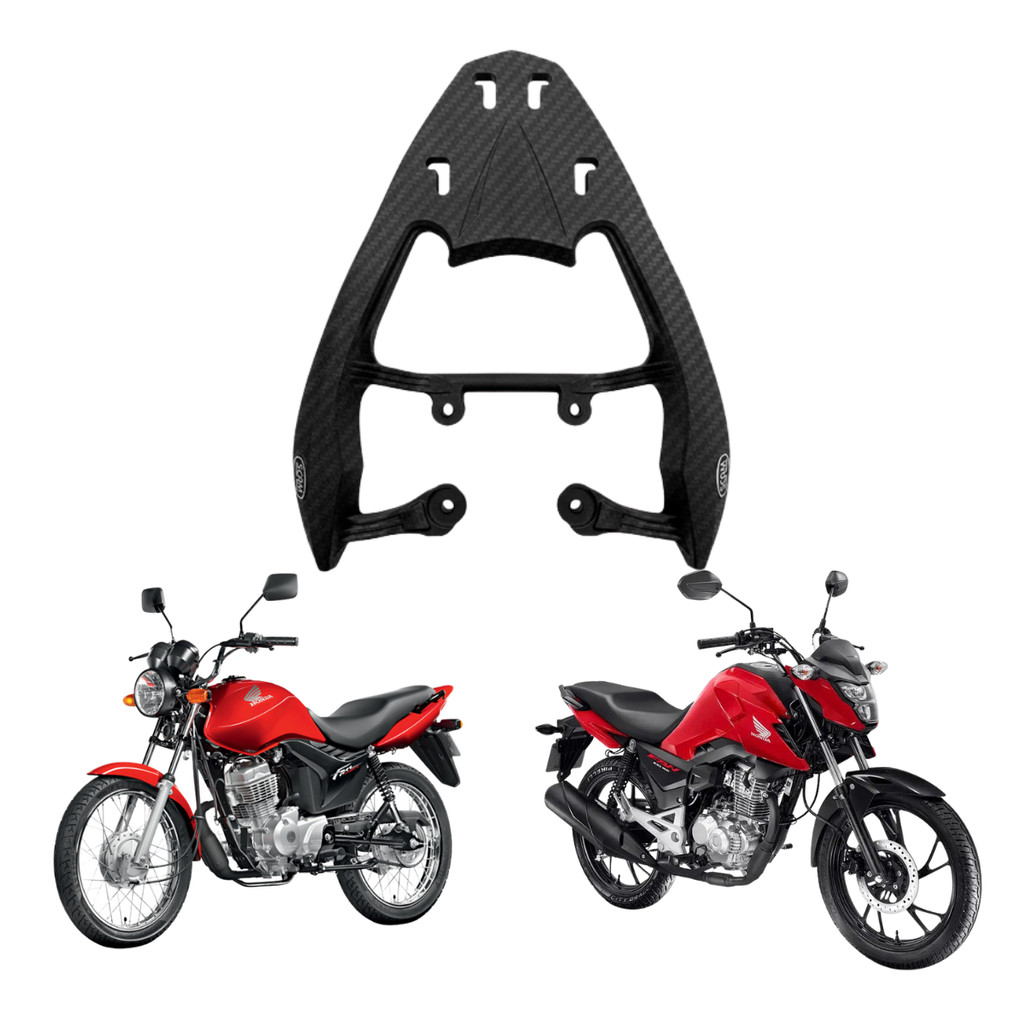 Suporte Bagageiro Moto Baú Cg 125 Cg 150 Cg 160 Fan Start Scam Fiber Force