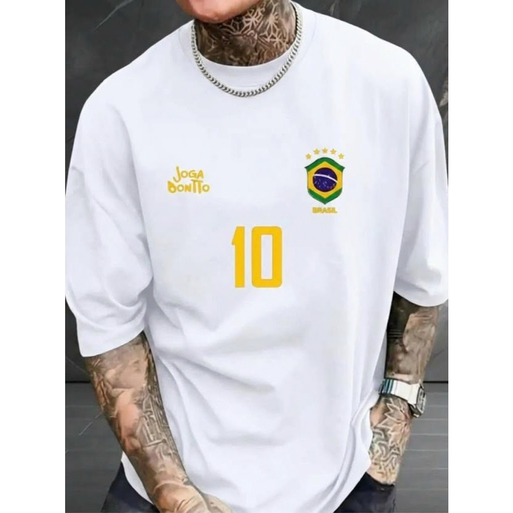 Camisa Brasil Tamanho Grande P ao G3 Copa do Mundo Brasileiro Hexa Camiseta Confortavel