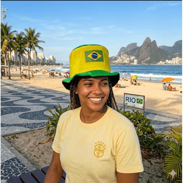 Chapéu Cartola do Brasil Verde e Amarelo Copa do mundo Torcedor