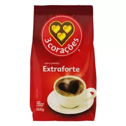 Café Torrado e Moído 3 Corações Extraforte 500g