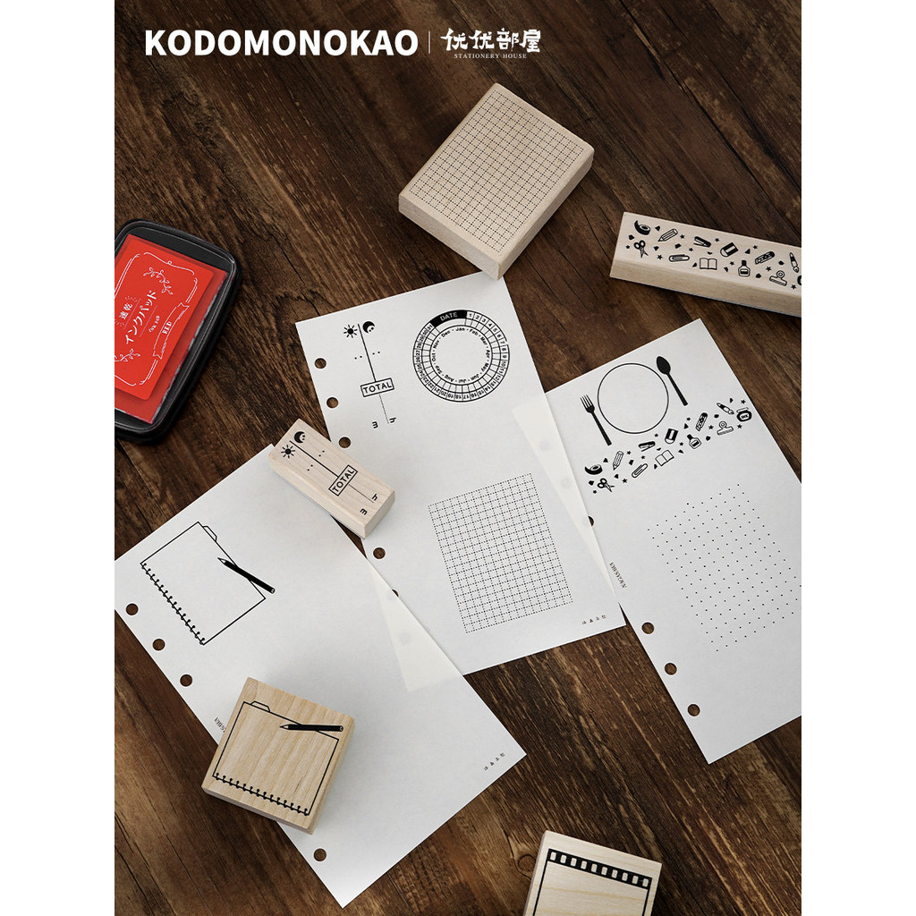 Japão japão KODOMO NO KAO manual selo de tinta de madeira vedação de borracha superfície vários estilos projetados para