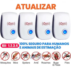 Repelente Eletrônico Ultrassônico Mosca Pernilongos Baratas Morcegos repele e Espanta Ratos bivolt