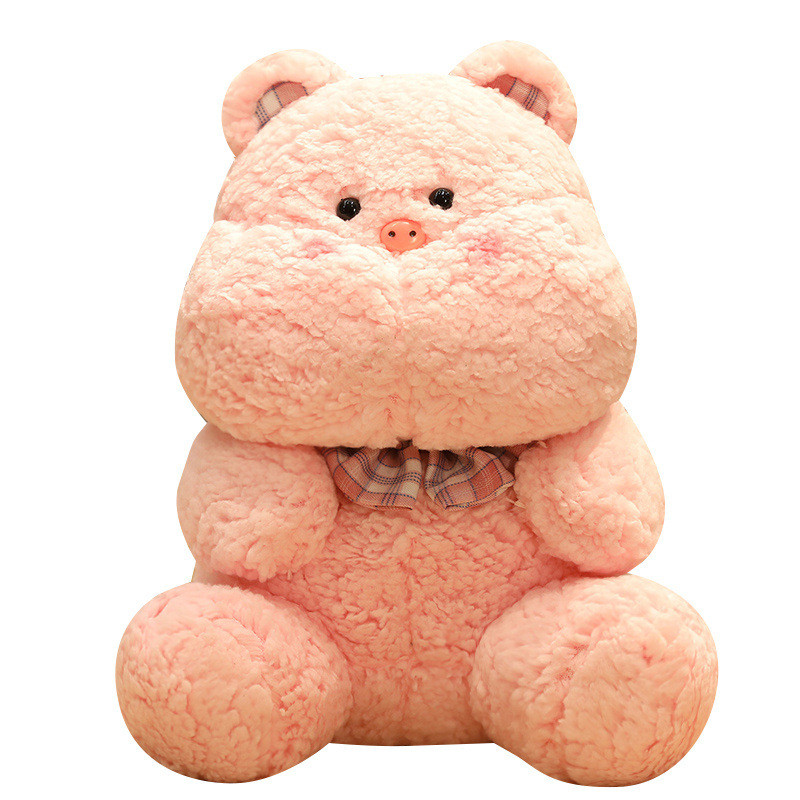 Conjunto De Brinquedos De Pelúcia Gordinhos Estilo Menina Fofa Coelho Branco Porco Rosa Urso Marrom Boneca Macia Máquina