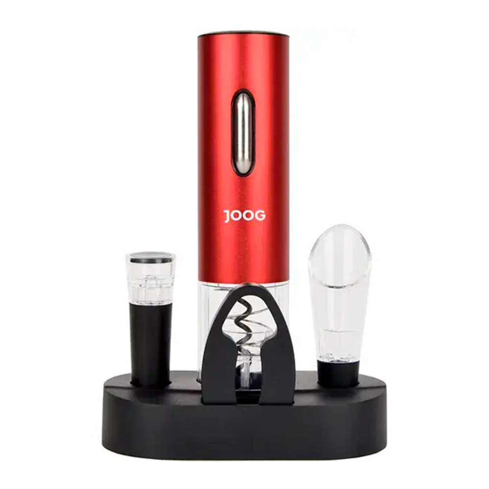 Kit Abridor Elétrico de Vinho Portátil Joog Jg-ew2 Led Vermelho