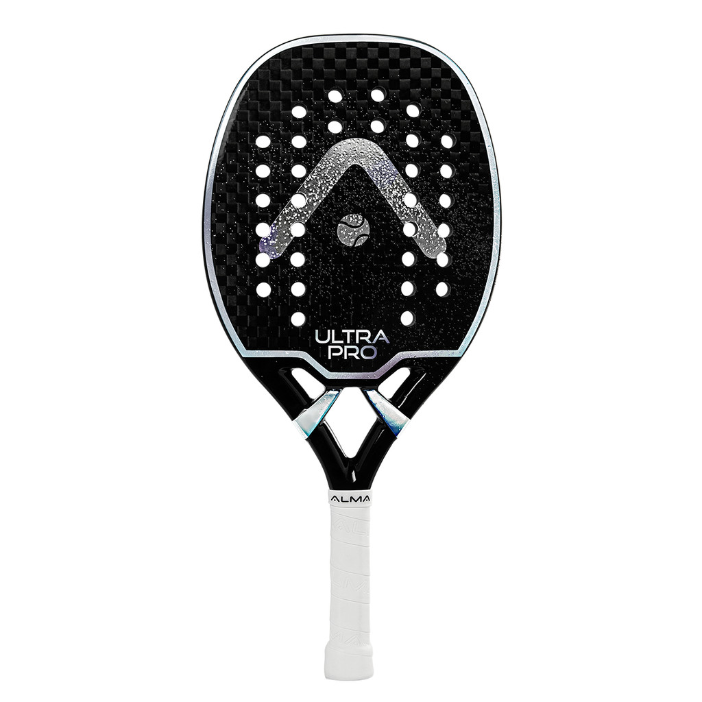 Raquete Beach Tennis Ultrapro 12K Preta Prata Alma Genius