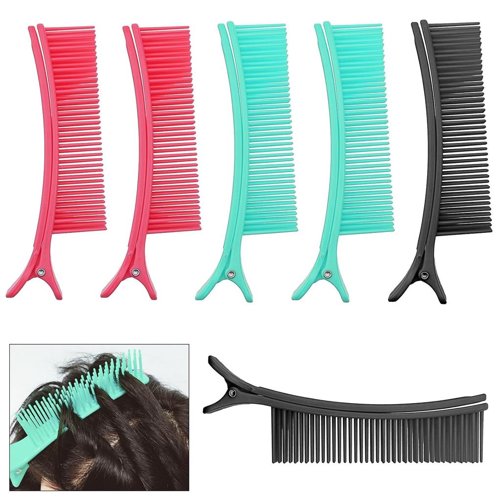 Conjunto de 6 Garras de Cabelo Tipo Jacaré para Divisão de Mechas, Estilização, Cortes de Cabelo, Coloração e Acessórios