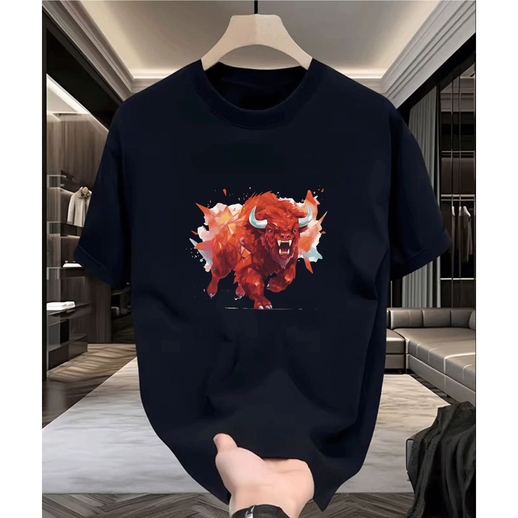 2026 Camiseta Feminina Estampa de Touro Redondo Moderno Estiloso e Confortável Moda Feminina Tendência