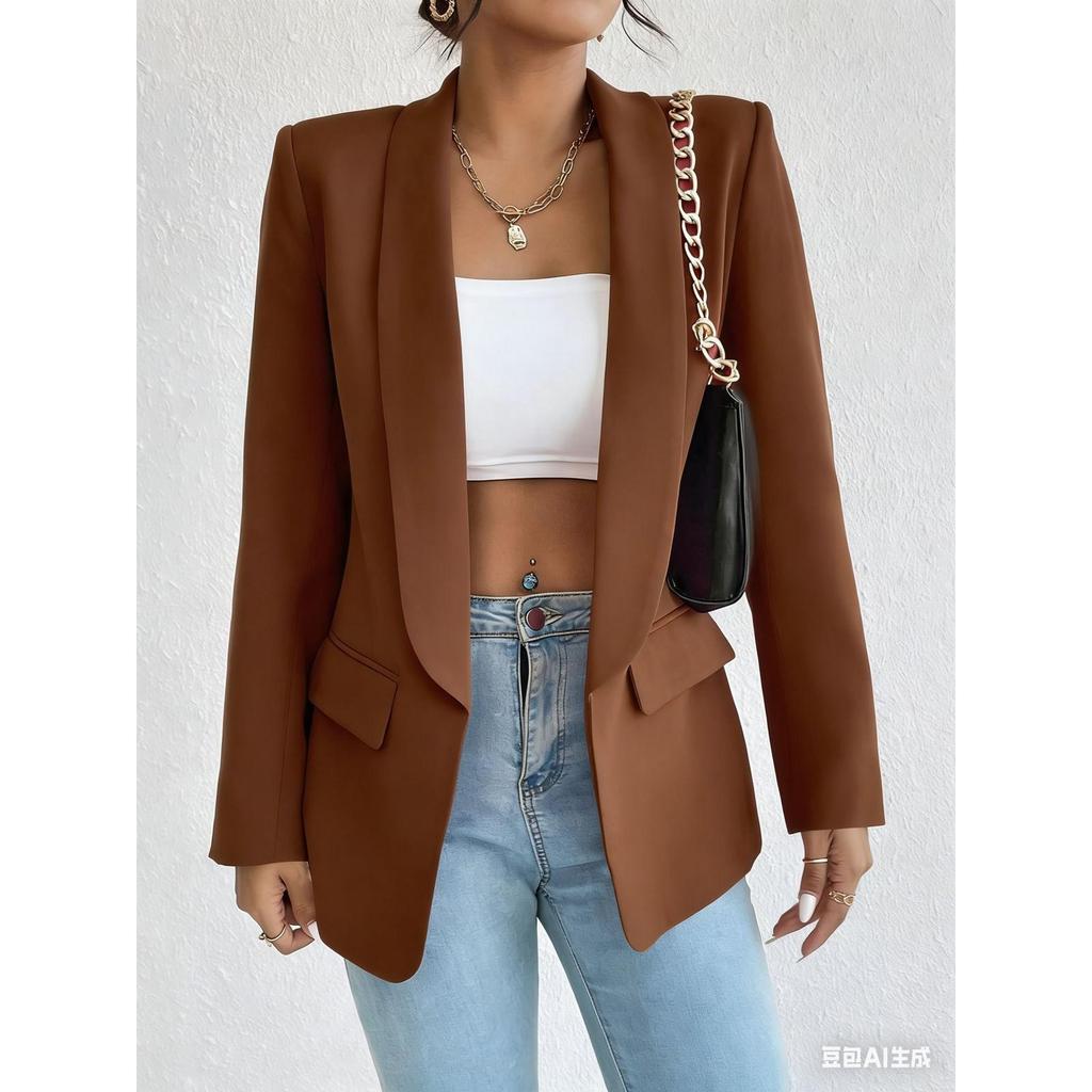 Blazer Feminino Social Alfaiataria Manga Longo Tendencia Moda ！！