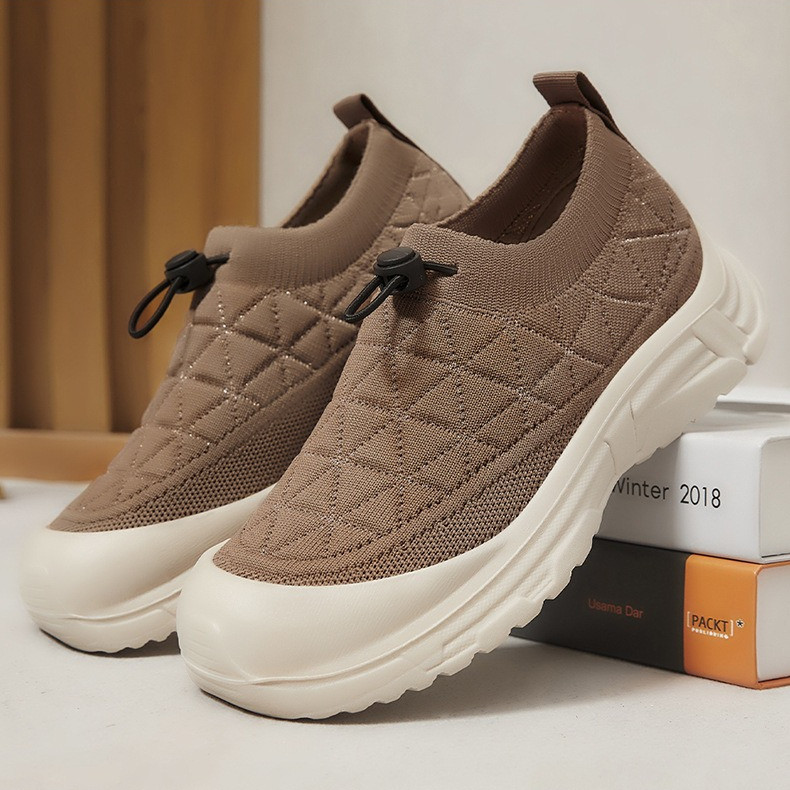 Outono Novo Estilo Feminino Deslizamento Em Sapatos De Pano Antiderrapante Sola Macia Casuais Presente Para A Mãe