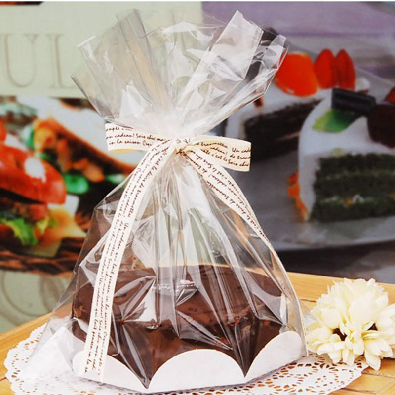 Saco de embalagem 20cm 27cm Conjunto de embalagem de bolo de Chiffon Saco de pão Saco de torradas Caixa de bolo simples