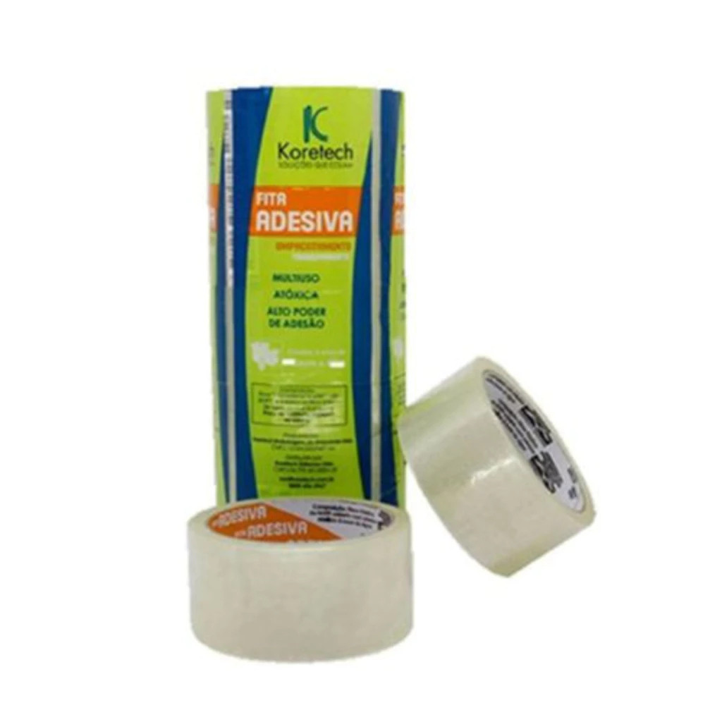 4 Rolos Fita para Embalagem Koretech Transparente 45mm x 40m Profissional