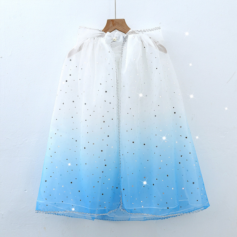 Halloween congelado Elsa Anna novo estilo manto crianças passeio xale traje menina vestido de princesa manto