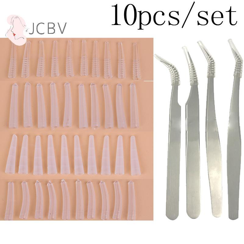 [JCBV] 10 Unidades De Pontas De Cílios Para Enxerto Cobre Capas De Silicone Auxiliares De Queda