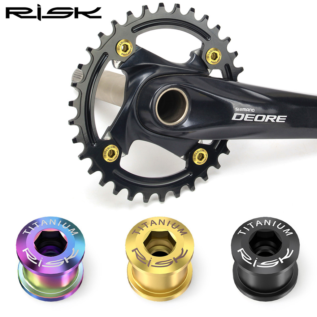 Risco 6.5MM montanha pequena roda bicicleta TC4 liga de titânio único disco prego parafuso pedaleira bloqueio fixo XT