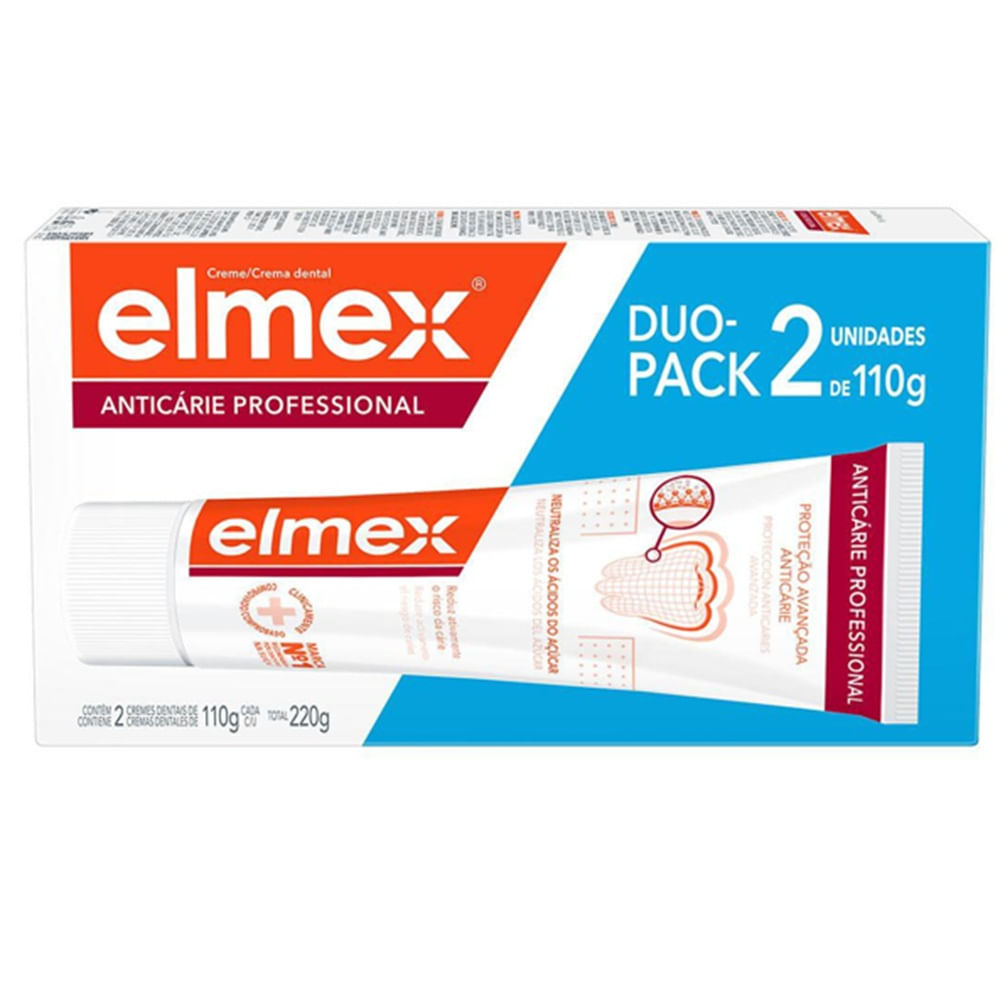 Creme Dental Elmex Anticárie Professional 2 Unidades 110g