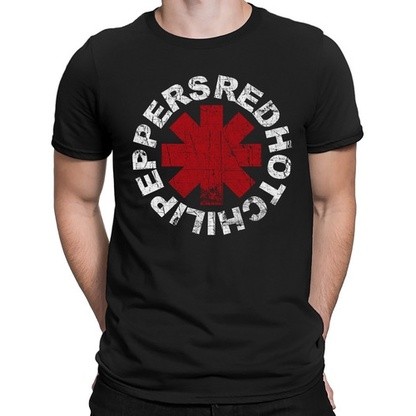 Camiseta Estampa Red Hot Chilli Peppers Desgastada Camisa Banda Rock Blusa 100% Algodão premium