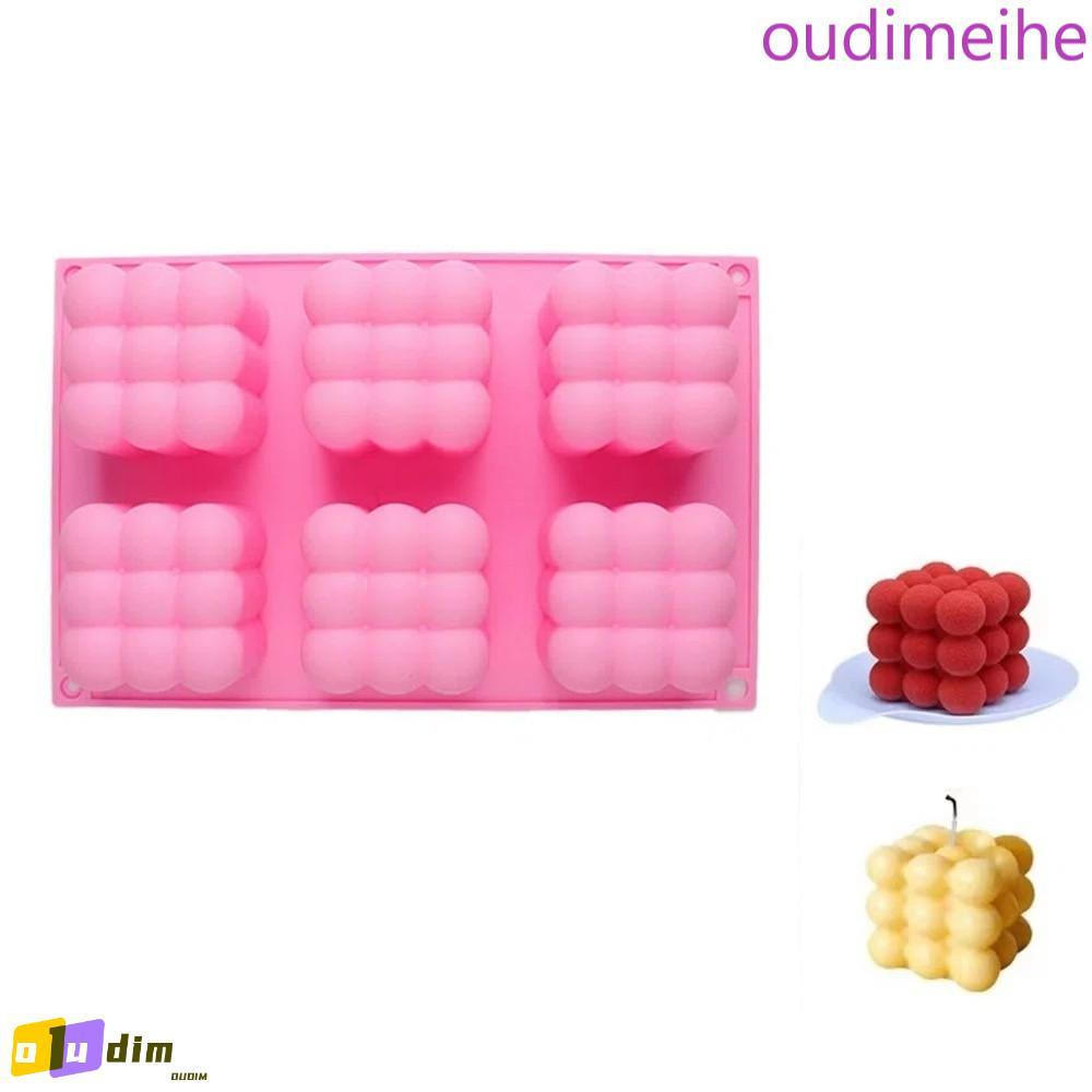 Molde De Cubo De Bolha 3D OUDIMEIHE , Vela De Silicone De Bola Grande Em Forma 3D , Moldes De Cozimento Antiaderentes