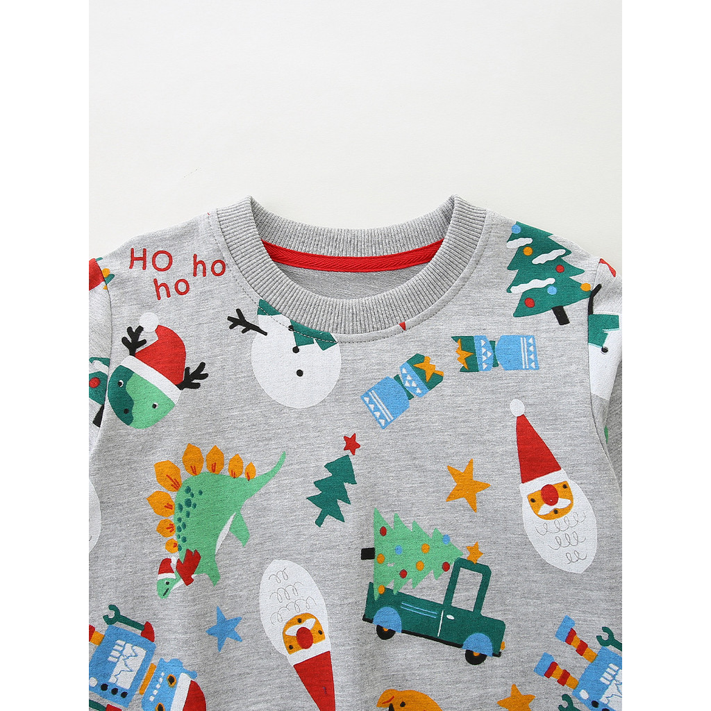 Meninos primavera outono roupas dos desenhos animados carro moletom crianças bebê natal impressão completa em torno do p