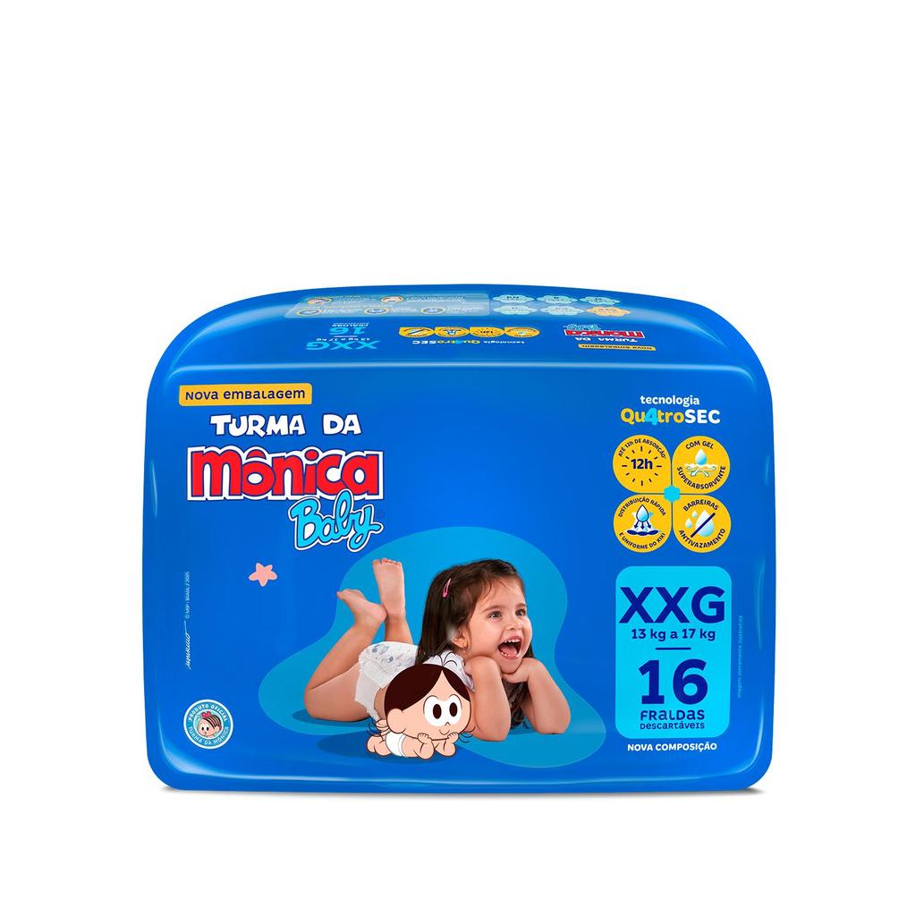 Fralda Turma da Mônica Baby Jumbo XXG com 16un