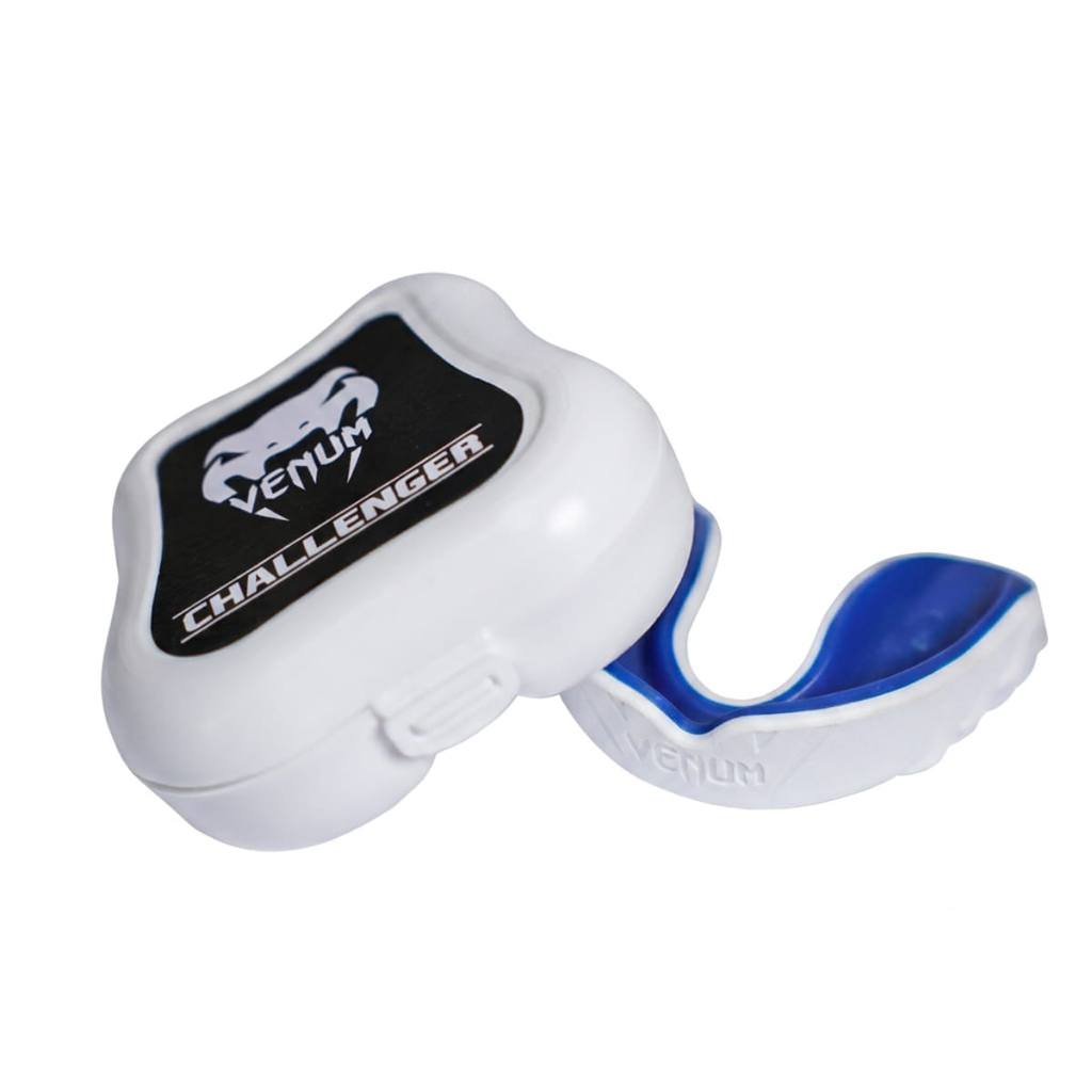 Protetor Bucal Profissional Venum Challenger Simples Com Estojo - Branco e Azul