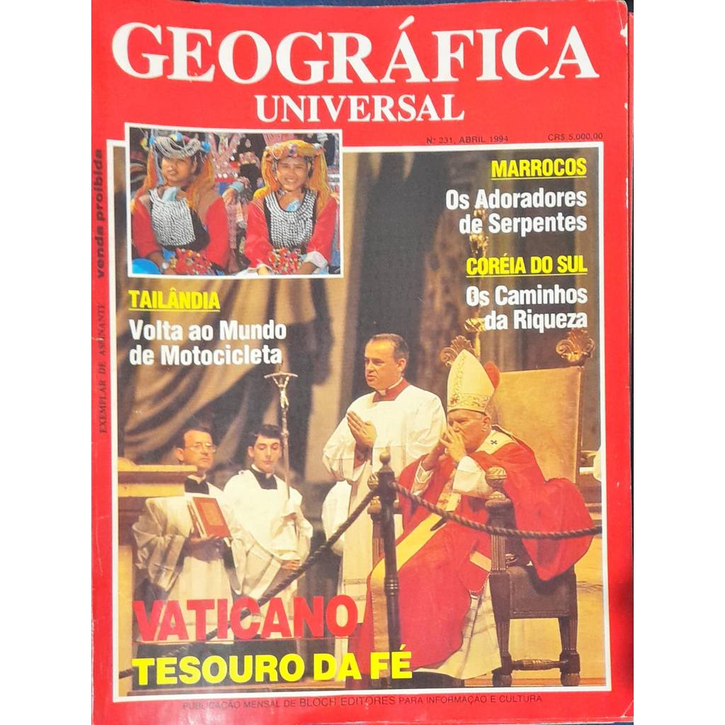Revista Geográfica Universal nª 231 Abril 1994  Vaticano de Bloch