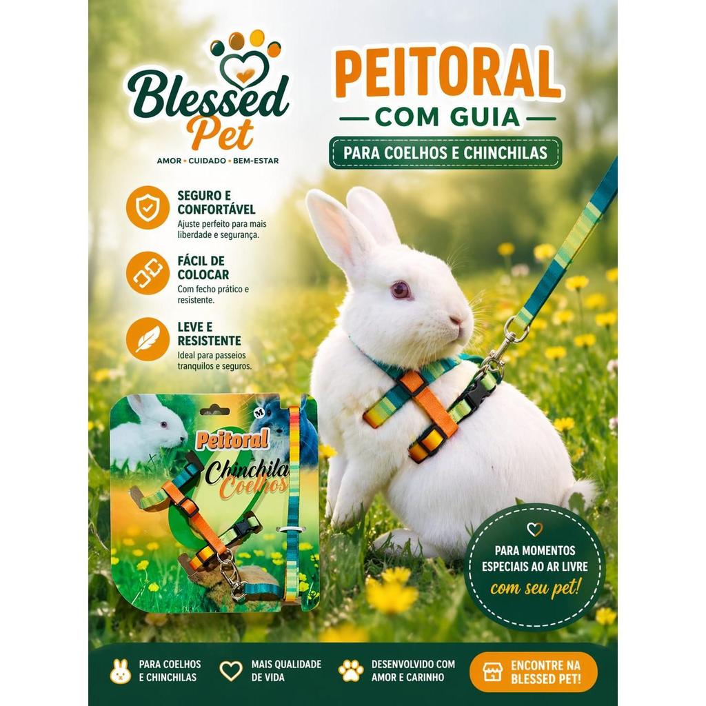 Peitoral para Coelho | Guia e Peitoral para Coelho | Chinchila