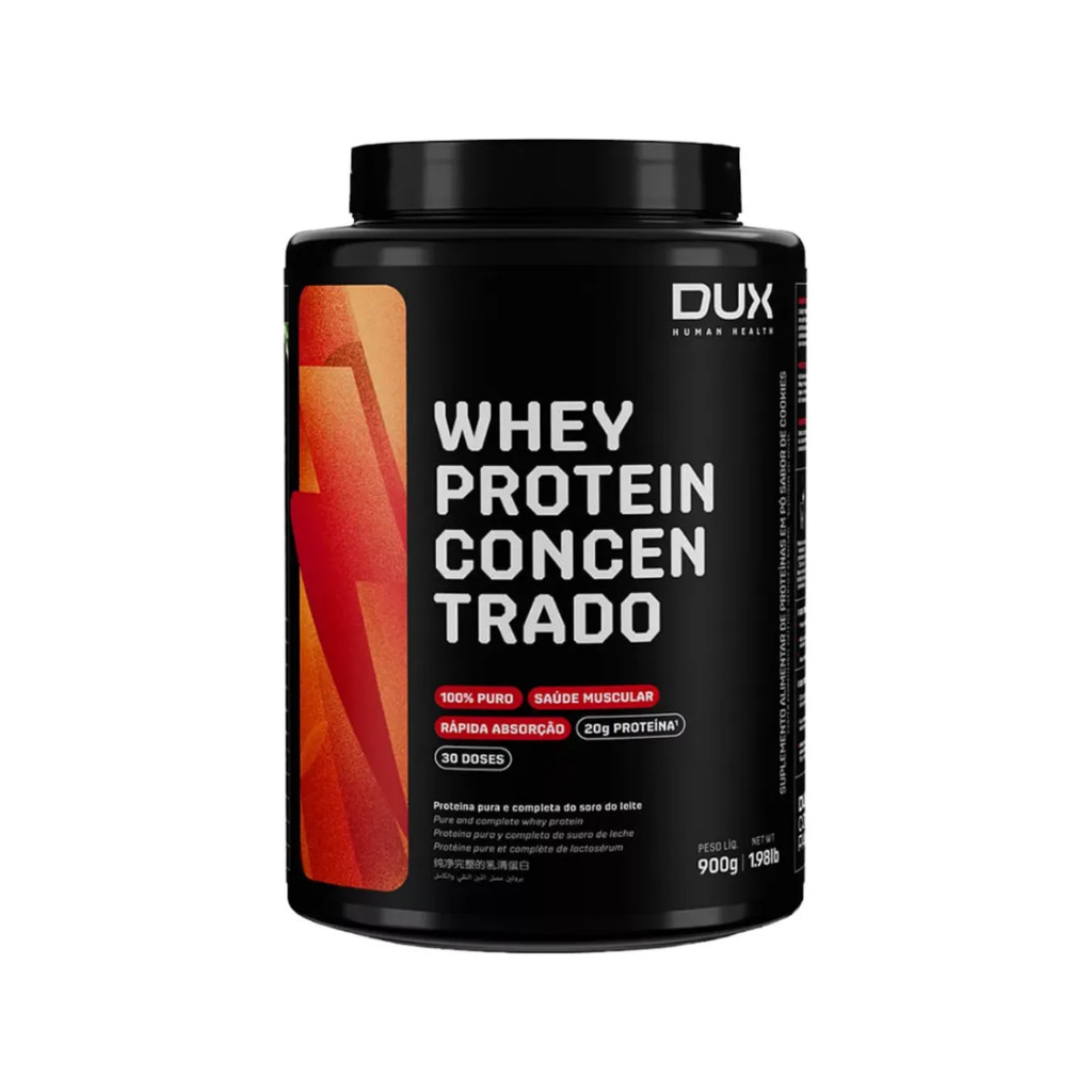 Whey Protein Concentrado 900g - 20g de Proteínas por Porção - DUX HUMAN HEALTH