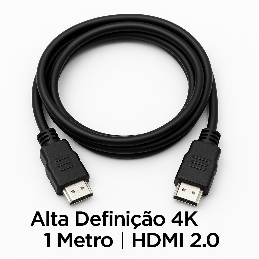 Cabo HDMI 4K 2.0 de 1 Metro Transmissão de Áudio e Vídeo Ultra HD Alta Qualidade Compatível com Smart TV, PC e Games